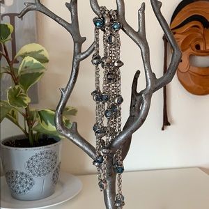 Premier designs silver/blue extra long necklace